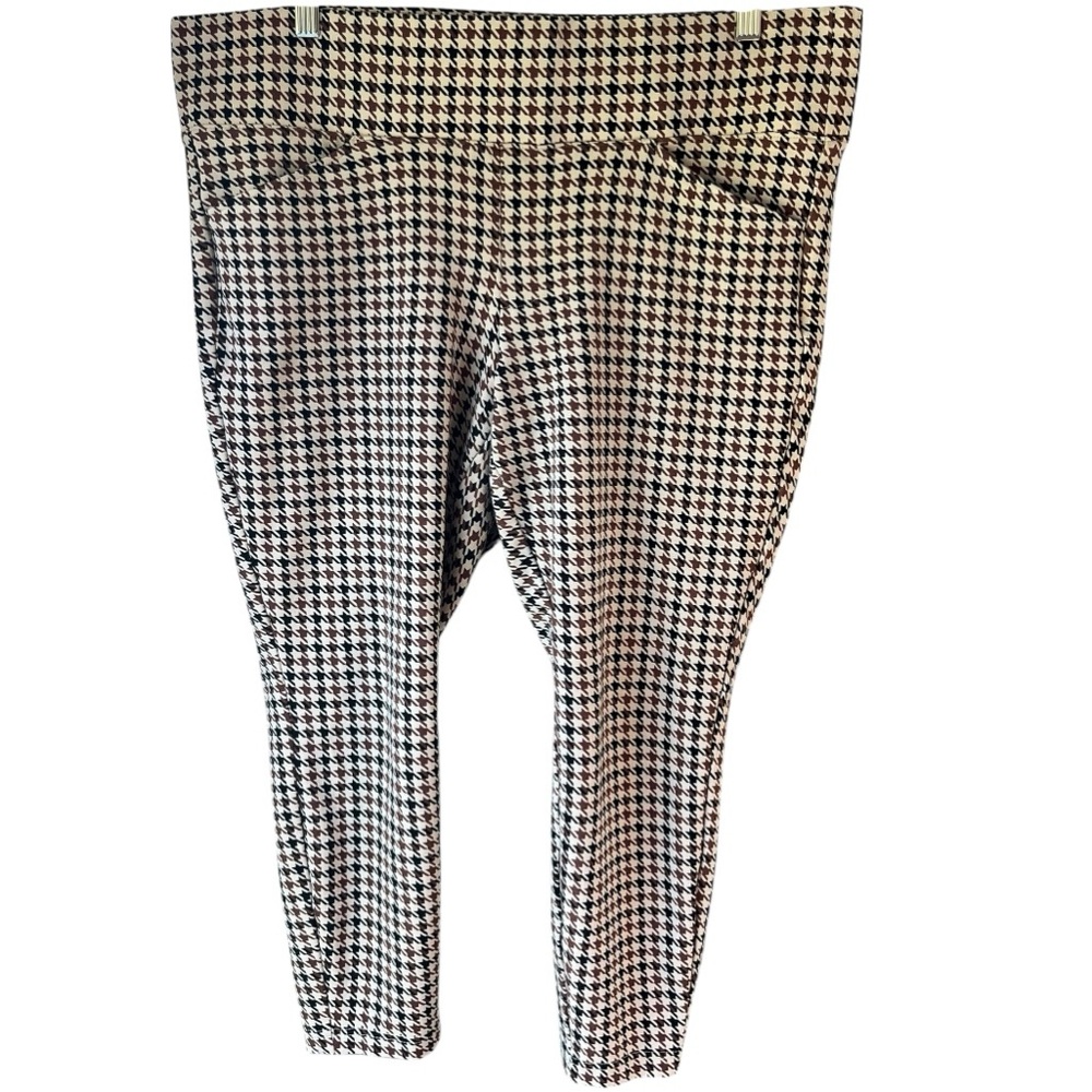 Torrid Pixie Luxe Ponte Skinny Pants 2R Houndstooth Tan Black Brown